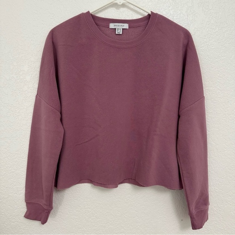 Primark Women's Dusty Purple Cropped Sweatshirt